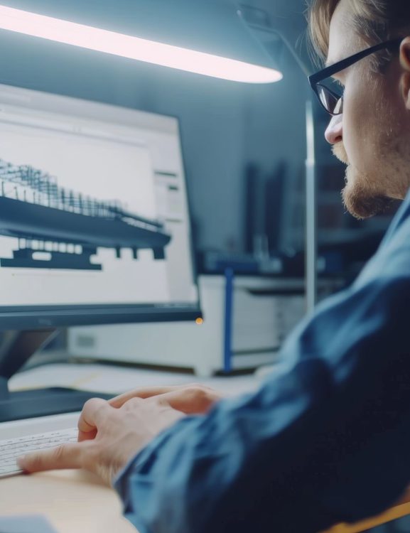 RJ Engineering – a designer working on an architectural design